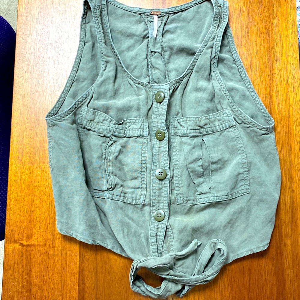 Free People Army Green Top XS